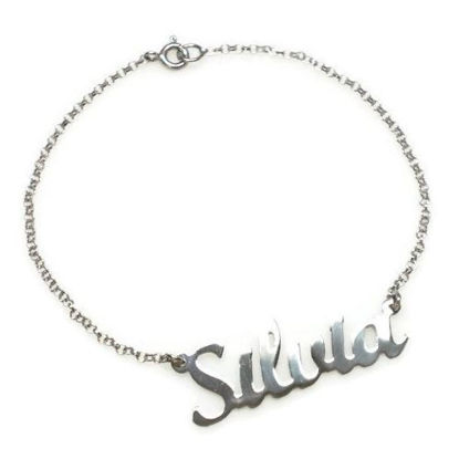 Bracciale con nome in argento 925 rodiato