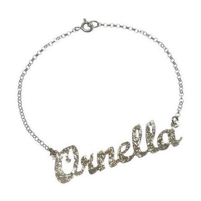 Bracciale con Nome in Argento Diamantato